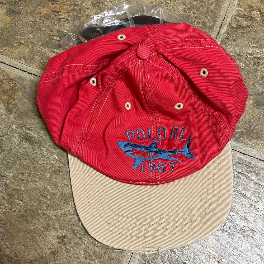 Polo Ralph Lauren Red Cap with Blue Shark Embroidery - Picture 2 of 6